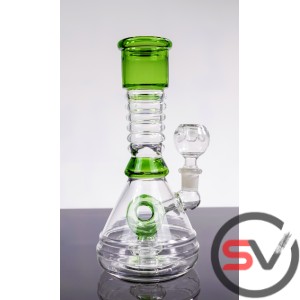 DONUT CHAMBER GLASS WATER PIPE 9inch
